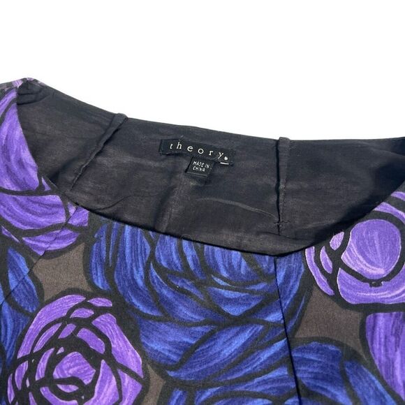 Theory Sz 10 Purple Paper Rose Sleeveless Sheath Dress - Picture 4 of 13